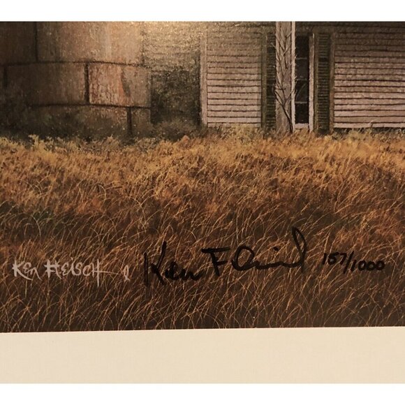 28"x14" Ltd Ed Signed Numbered Print DAWN'S RETREAT by KEN FLEISCH w/ COA 1979 - Picture 8 of 10